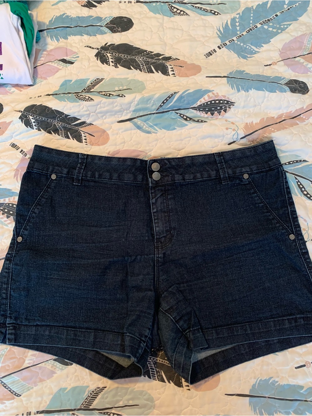 d. jeans Dark Indigo Stretch Denim Shorts